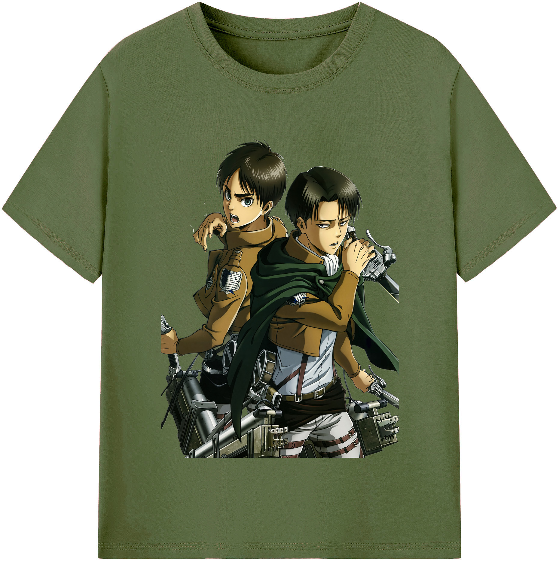 （画像用） 進撃の巨人 リヴァイ·アッカーマン Attack on Titan Levi Ackerman 綿100％半袖Tシャツ（フロントプリント）